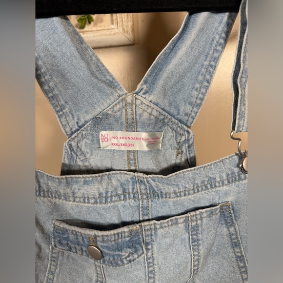 No Boundaries light wash Jean overalls cotton size XXXL - Picture 4 of 7